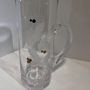 Lenox Christmas Holiday Gold Glass Beverage Pitcher, 2.35 LB, Clear - New